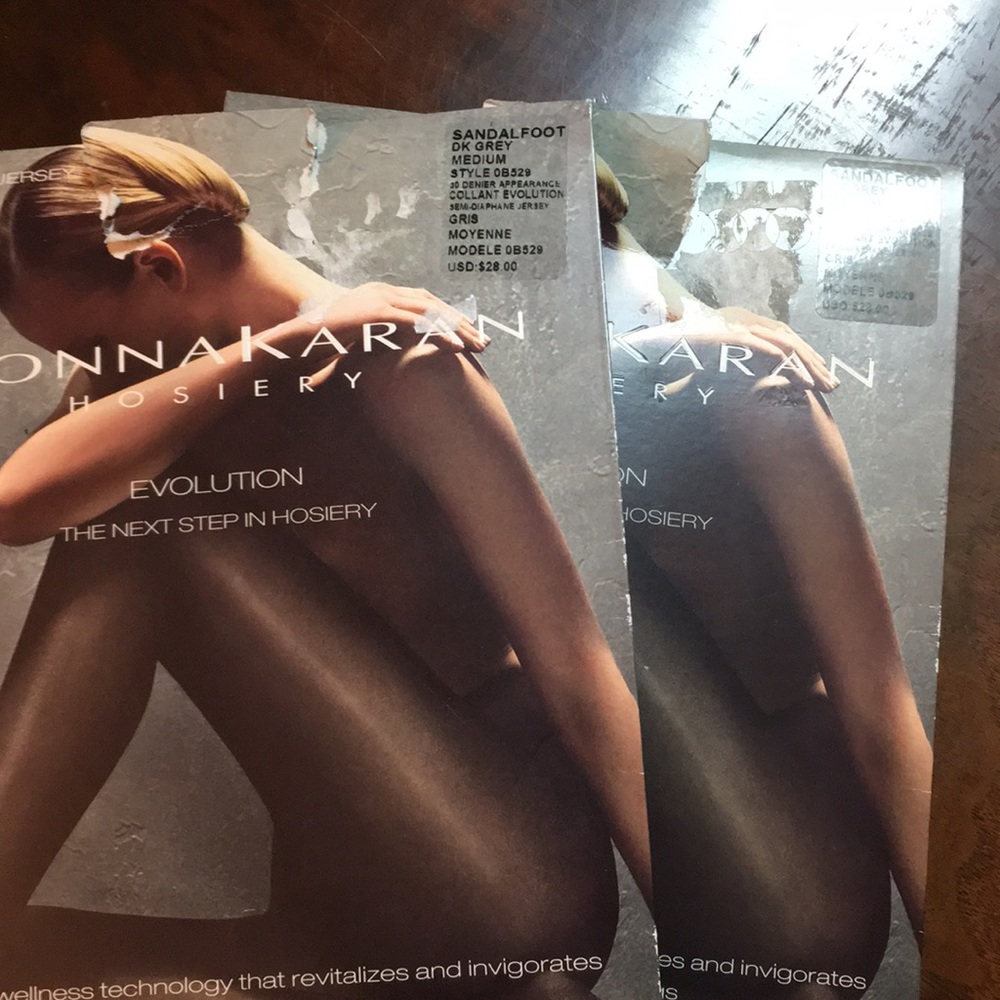 Donna Karan hosiery size medium dark gray
